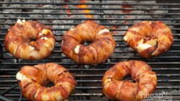 оригинальные пончики с беконом