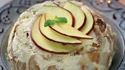 Мексиканская ванильная шарлотка с манго