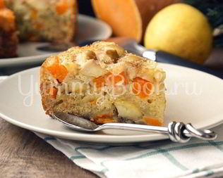 Шарлотка с тыквой и яблоками в мультиварке