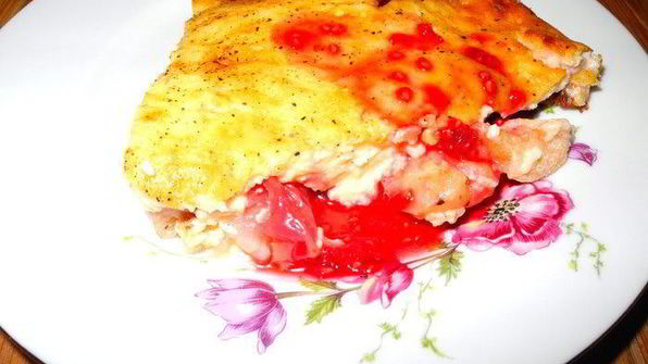 творожная шарлотка с райскими яблочками