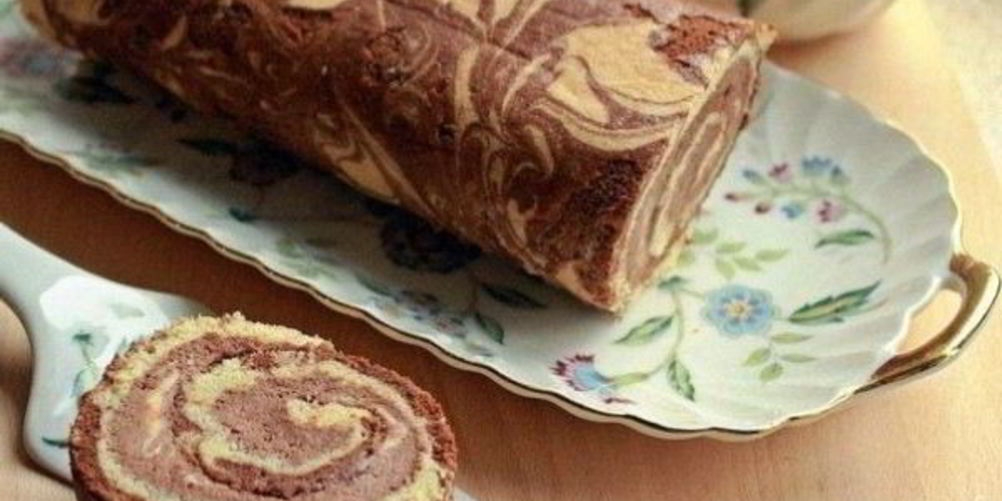 Рецепт шоколадна-бананового рулет