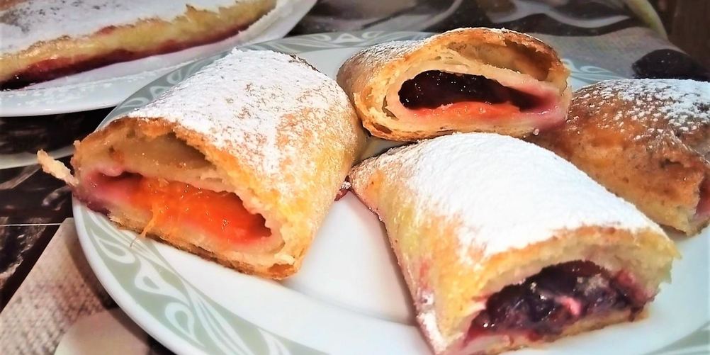 Рецепт штруделя абрикосового из творожного теста