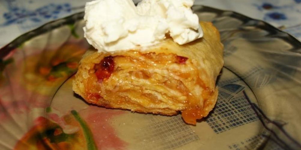 Рецепт штруделя из лаваша с яблоками