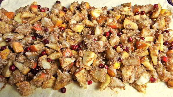 штрудель с грушей и яблоками