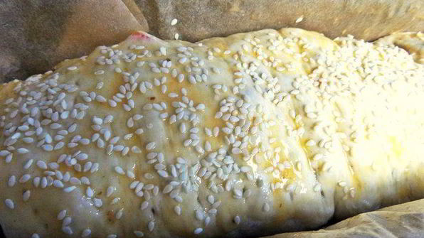 штрудель с грушей и яблоками