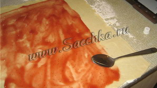 штрудель с творогом и вишней