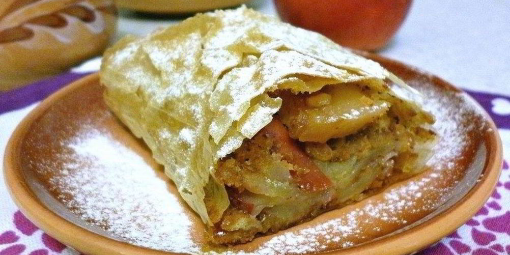 Рецепт яблочного штруделя из теста фило