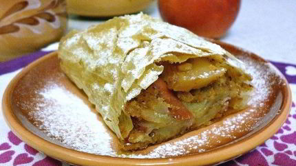 Яблочный штрудель из теста фило