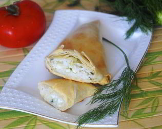 Слойки из теста фило с начинкой из риса