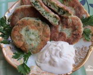 Соленые сырники с зеленью