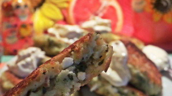 сырники со шпинатом и кунжутом