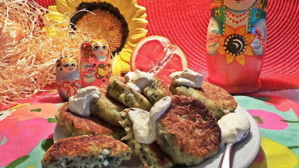 сырники со шпинатом и кунжутом