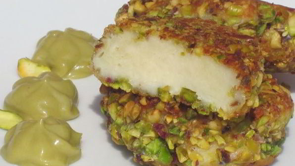 сырники в ореховой панировке с фисташковым кремом