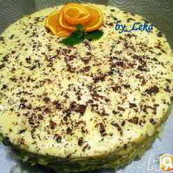 Бисквитный торт с творогом и бананами