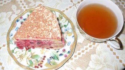 Домашний клюквенный торт с клюквой