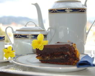 Шоколадный торт с апельсиновым джемом без муки