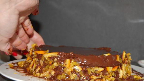 шоколадный торт с апельсиновым джемом без муки