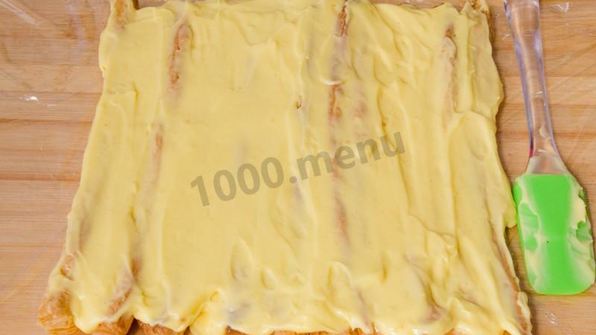 торт полено слоеное