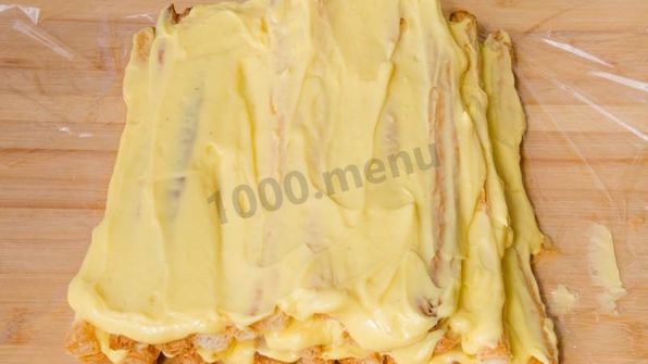 торт полено слоеное