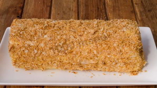 торт полено слоеное