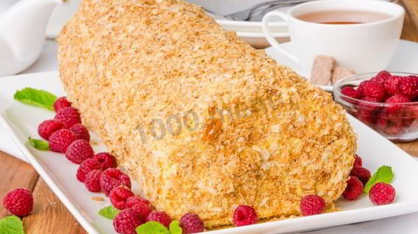 торт полено слоеное