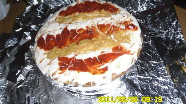 закусочный тортик чесночный хлебушек