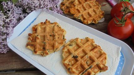 Амарантовые вафли с морской капустой