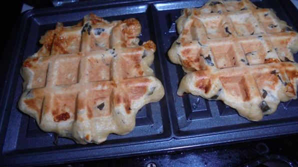 амарантовые вафли с морской капустой