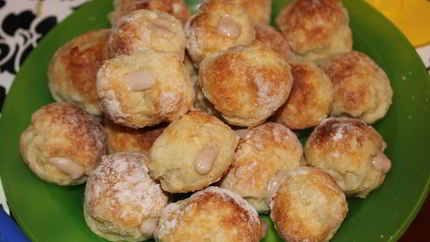 Домашние профитроли с банановым кремом