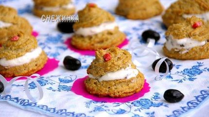 Овсяные эклеры с творожным кремом