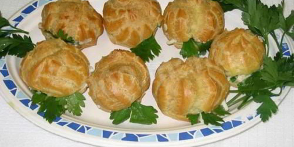 Рецепт профитролей с несладкой начинкой