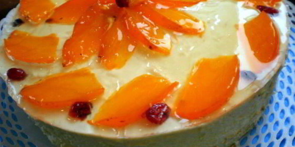 Рецепт торта с профитролями и хурмой