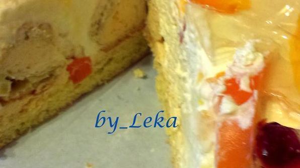 торт с профитролями и хурмой