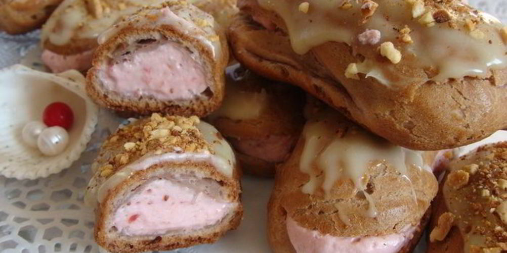 Рецепт эклеров клубника со сливками