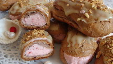 Эклеры Клубника со сливками