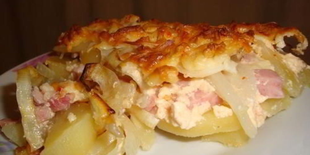 Рецепт картофельной запеканки с ветчиной
