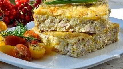 Легкий куриный пирог-запеканка