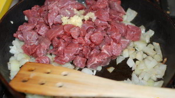 овощная запеканка с мясом и макаронами