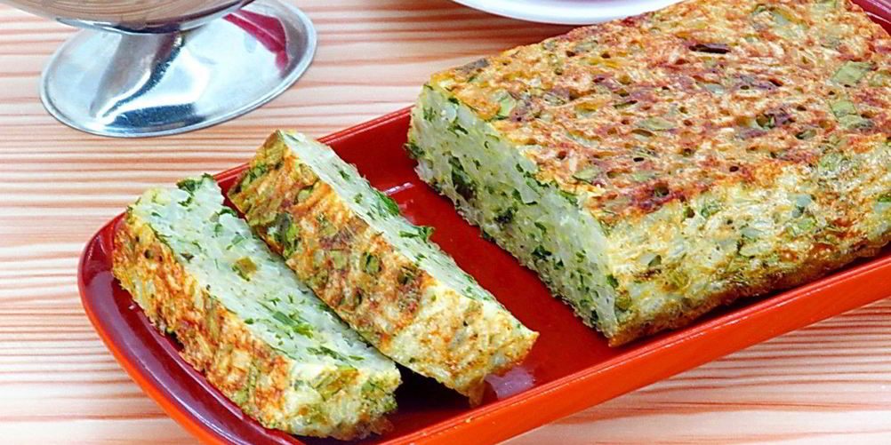 Рецепт рисовой запеканки с зеленым луком