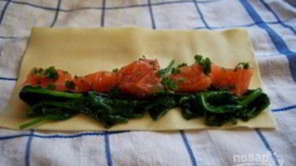 рыбная запеканка со шпинатом