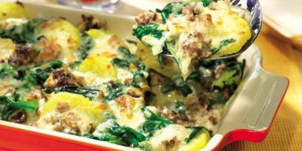 Рецепт запеканки из фарша и шпината