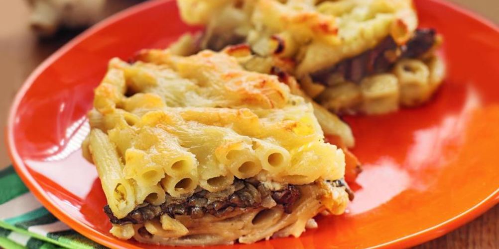 Рецепт запеканки из макарон с грибами