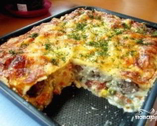 Запеканка из пельменей