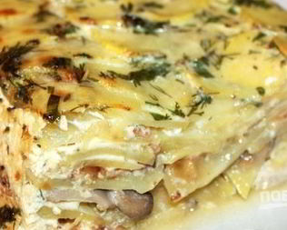 Запеканка картофельная с курицей в духовке