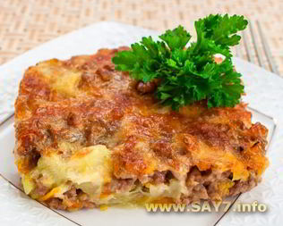 Запеканка с кабачками и фаршем