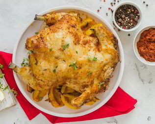 Запеченная курица с аджикой и лимоном