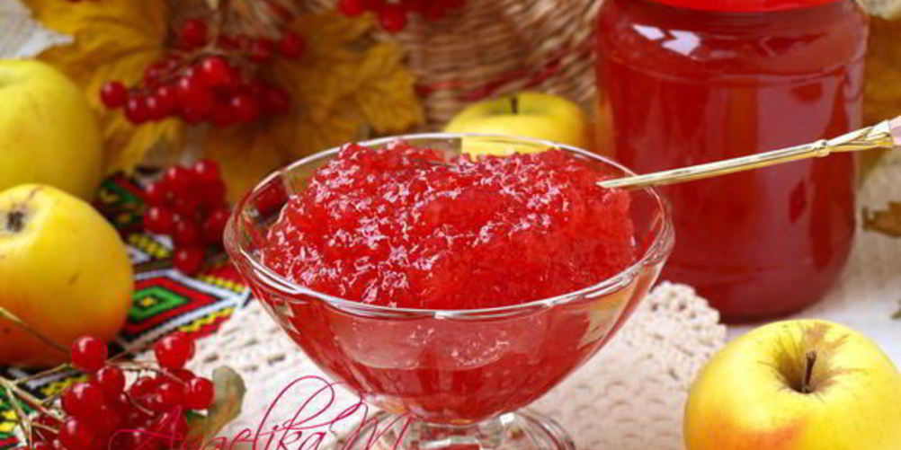 Рецепт джема из яблок и калины