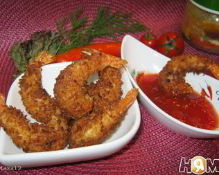 Креветки кокосовые с острым джемом