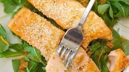 Лосось в апельсиновом джеме