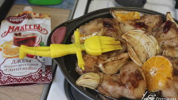 пикантные куриные крылышки в маринаде барбекю с джемом глинтвейн